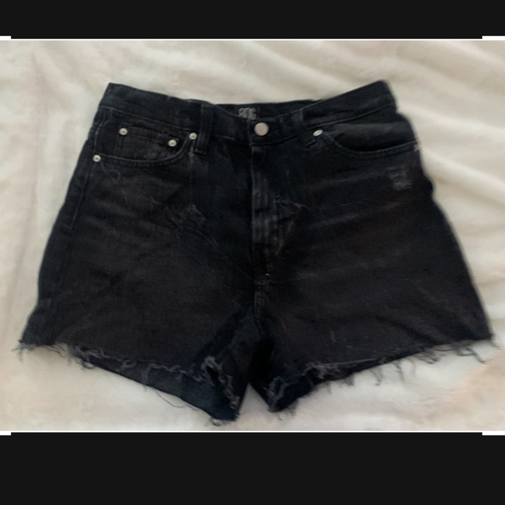 BDG girlfriend high rise black jeans shorts